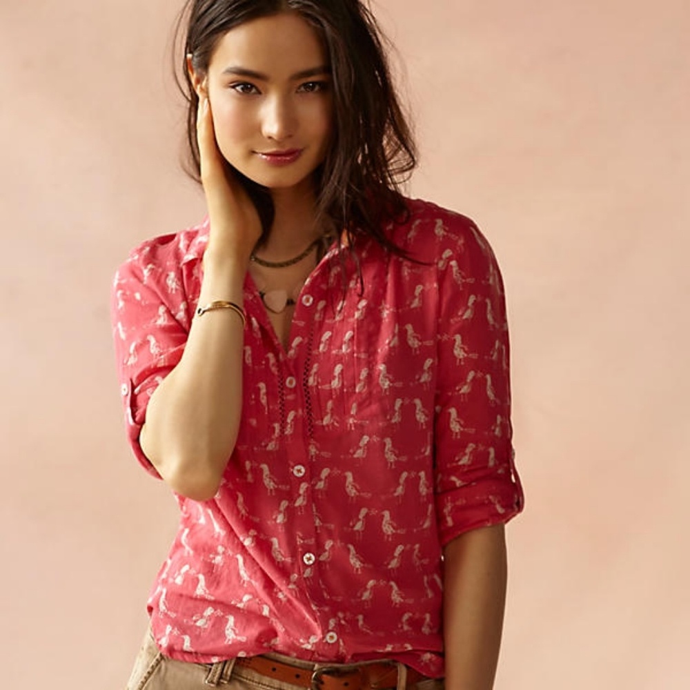 Anthropologie | Holding Horses Bird Blouse